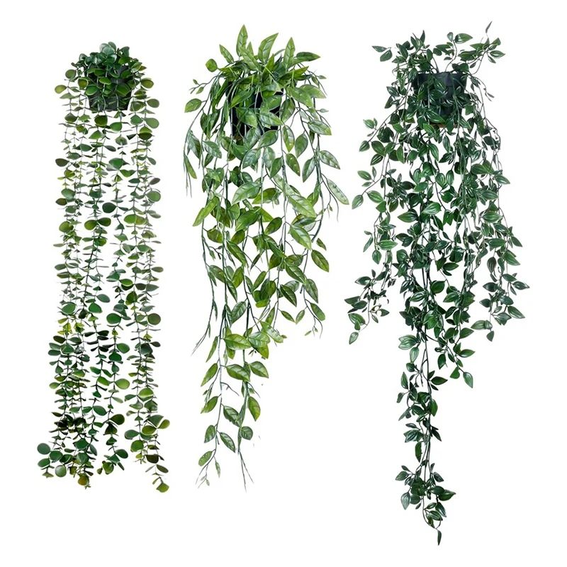 

Artificial Eucalyptus Potted Artificial Mandala 3 Pack Artificial Eucalyptus Potted Greenery Faux Eucalyptus Mandala Vine