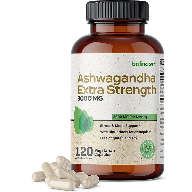 Balincer Ashwagandha Capsules Ashwagandha Extract Supplement Boost Energy, Relieve Stress, Support Mood & Focus