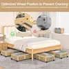 Bamboo Under Bed Storage Containers with Large Dust Bags, Under Bed Storage with Wheels-2 Pcs 4