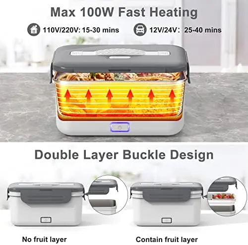 Herrfilk Electric Lunch Box Food Warmer Portable Leak Proof - Temu