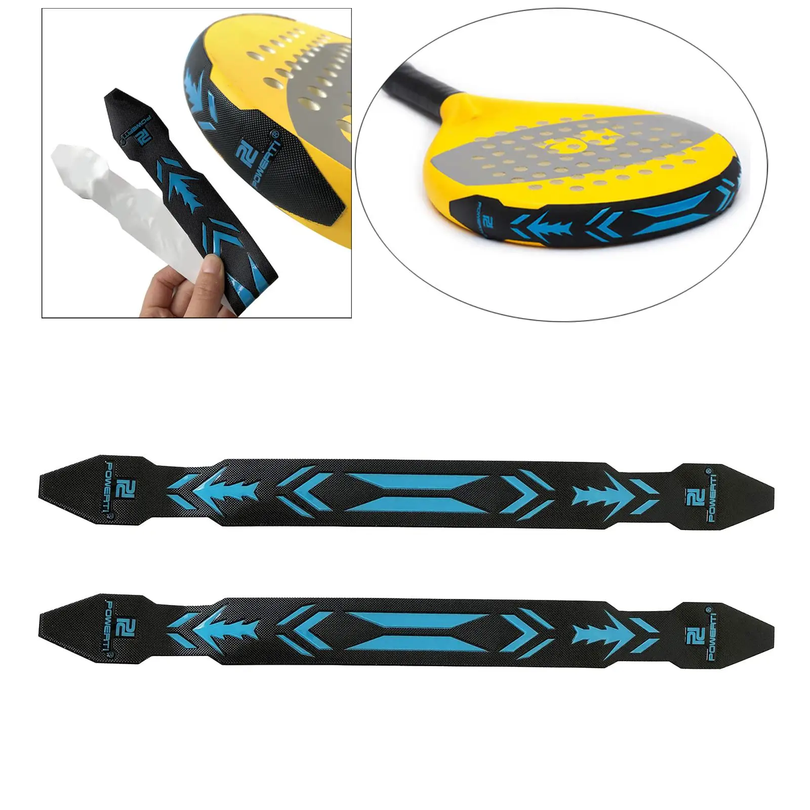 Set of 2 3D Paddle Tennis Tape Soft Head Waterproof Racket Sticker Paddleball Training Outdoor Activities Supplies