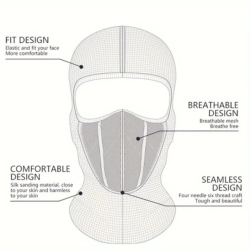 Windproof UV Protection Cotton Balaclava - Full Face & Neck Cover Mask