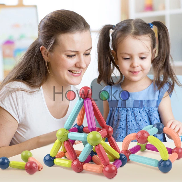 36-152 Pcs Big Size Magnetic Stick Building Blocks game magnets children Set Kids Magnets for children Magnetic Toy Bricks 2