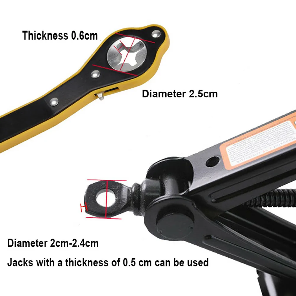 1x 34cm Car Scissor Ratchet Wrench Garage Tire Wheel Lug Wrench Handle Repair Tool High Carbon Steel Car Jacks Lifting Equipment