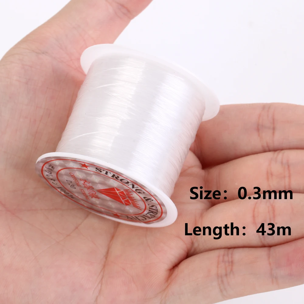 0.2-0.6mm White Fishing Line For Beads Wire Clear Non-Stretch