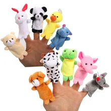

Finger puppet double-layered animal hand puppet with feet is a good helper for baby storytelling plush toys 10 different styles