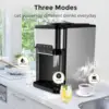 Ice Maker Machine  , 3 in 1 Portable Ice Maker with Hot/Cold Water Dispenser, 12 Cubes in 7 Mins Stainless Steel Nu 3