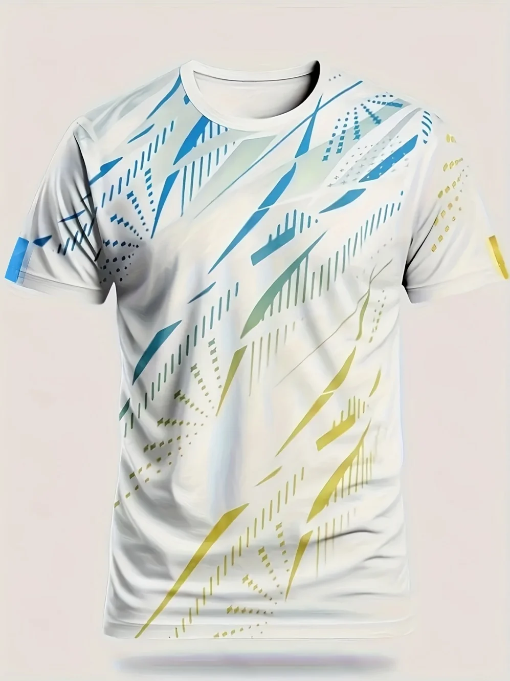 T-shirt sportiva da uomo con stampa 3D, casual, traspirante, oversize, a maniche corte, per palestra e corsa, ad asciugatura rapida, girocollo, abbigliamento uomo - immagine 3