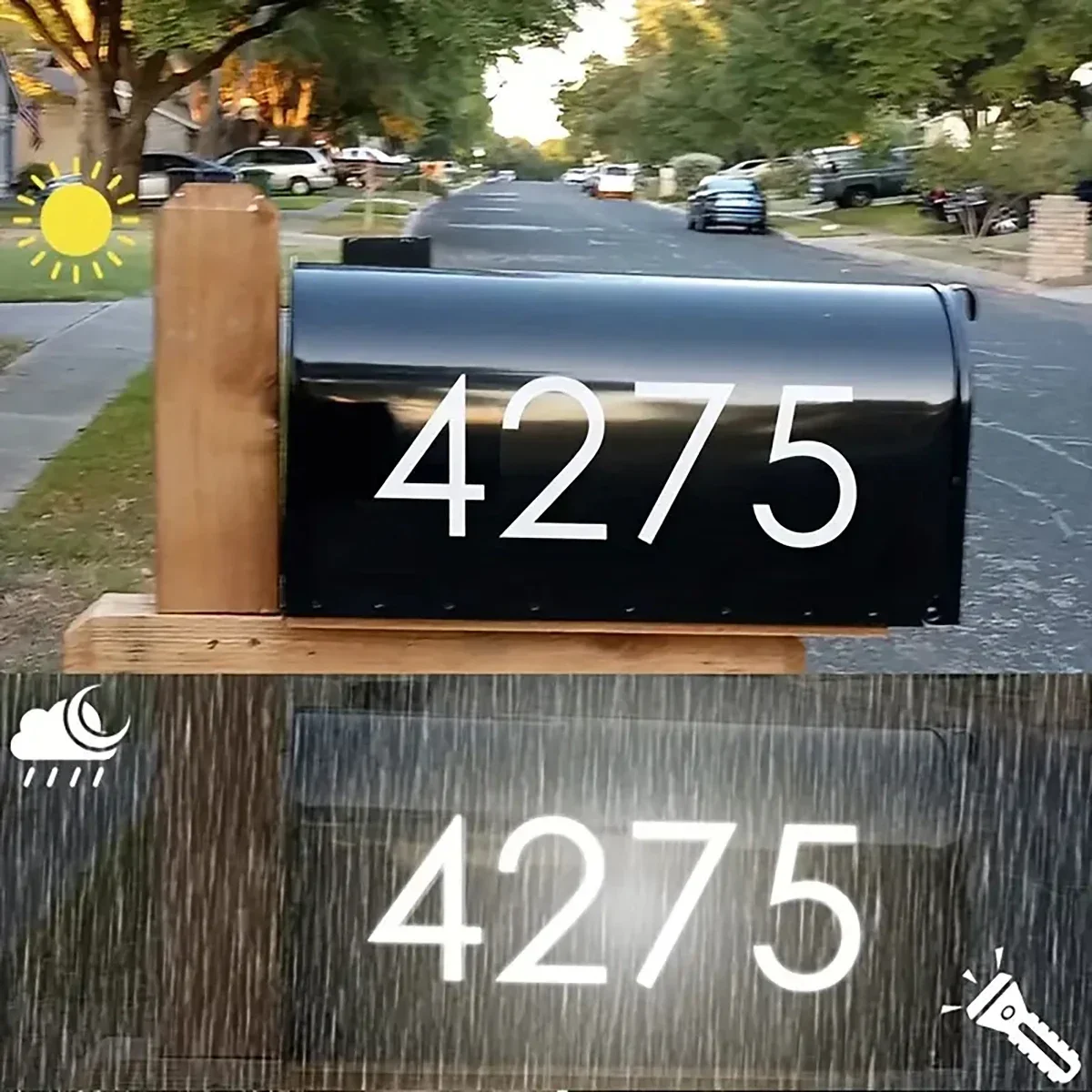 Reflective Digital stickers mailbox stickers and Reflective digital labels to mark house numbers and home office address numbers