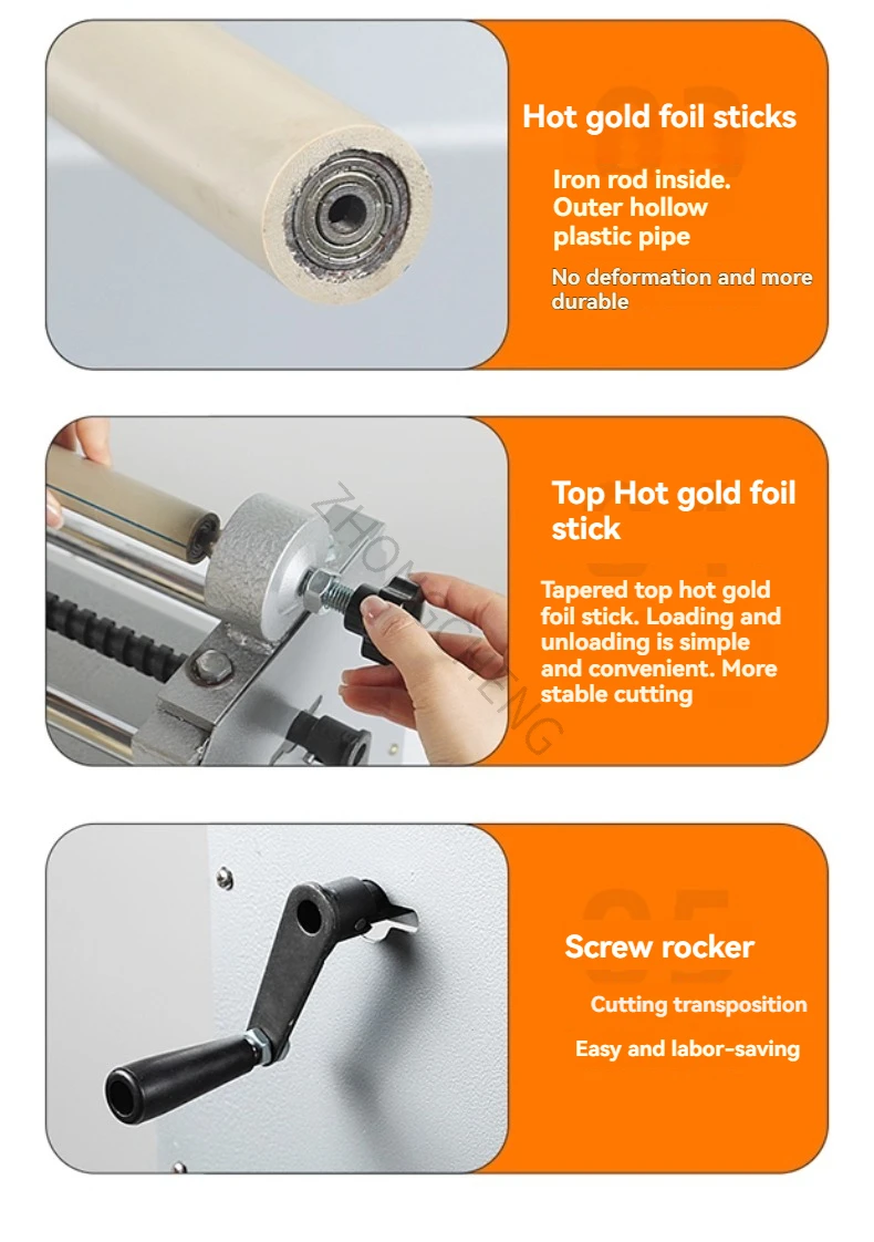 New 220V Electric Hot Stamping Paper Cutting Machine, Mechanized Aluminum Hot St