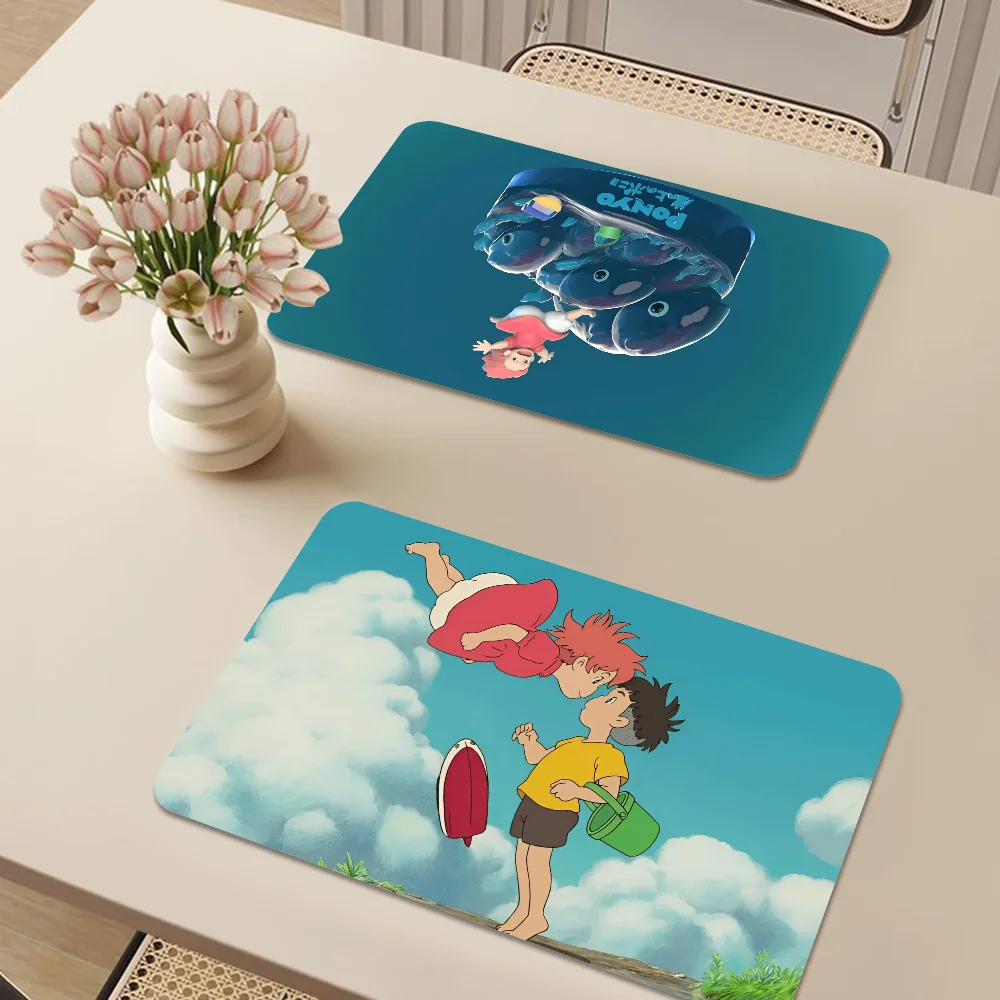 Cartoon Ponyo New Super Absorbent Coffee Dish Kitchen Absorbent Draining Mat Drying Mat Quick Dry Bathroom Placemat 4