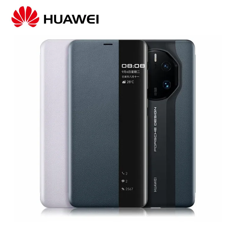 

100% Оригинальный чехол-книжка из натуральной кожи для Huawei Mate 50 RS Smart View, чехол для телефона Mate 50 RS Porsche Design PC HA