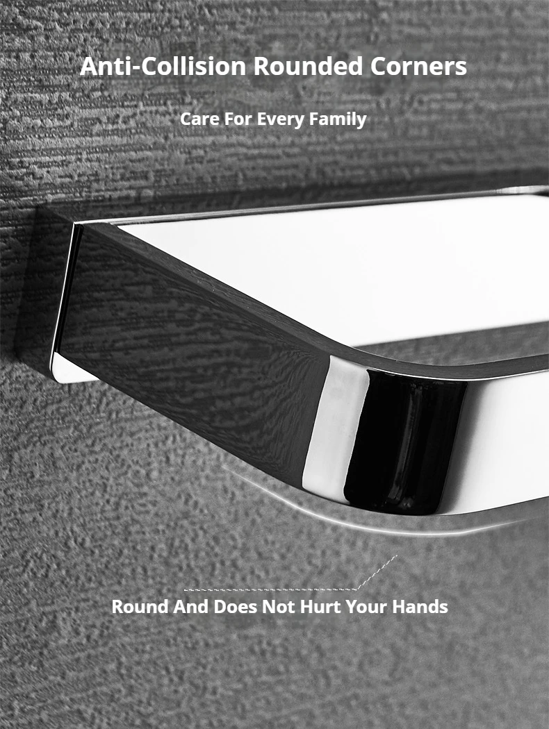 Description Picture 4 of itemModern Minimalist Design Brass Chrome Plated Bathroom Towel Ring Bathroom Hardware Accessories Perforated Installation Towel Bar