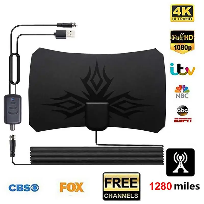 

Hengshanlao Indoor 1500 Miles Digital Antena TV Aerial Amplified HDTV Antenna 4K DVB-T2 Freeview Isdb-tb Local Channel Broadcast