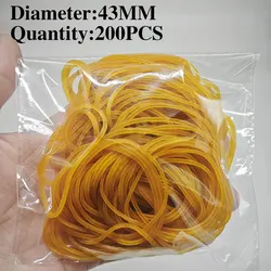 Versatile Multi - Size High Elasticity Rubber Bands - Pack of 100 - 500 for Office, School, Home, and DIY Projects (200pcs 43mm)