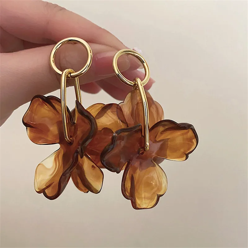 Vintage Metal Petals Earrings dangle earrings drop earrings long earrings USA Style Personality Drop Travel Wedding Accessories