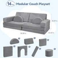 14pcs Modular Kids Play Couch, Child Sectional Sofa Toddler Couch Kids Sofa for Bedroom Playroom Furniture 4