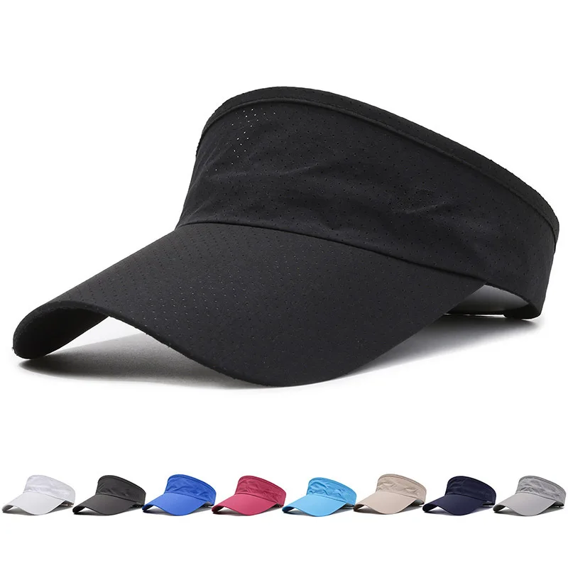 

Summer Breathable Air Sun Hats Men Women Adjustable Visor UV Protection Top Empty Solid Sports Tennis Golf Running Sunscreen Cap