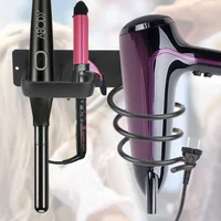 Bathroom Shelf Storage Accessories Hair Dryer Holder Rack Organizer Wall Mounted Hair Straightener Holder Storage Rack Ecoco 1