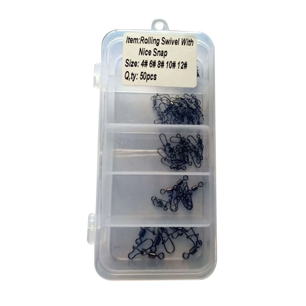 50pcs Connecteurs Pivotants En Métal Appâts Équipement Pêche