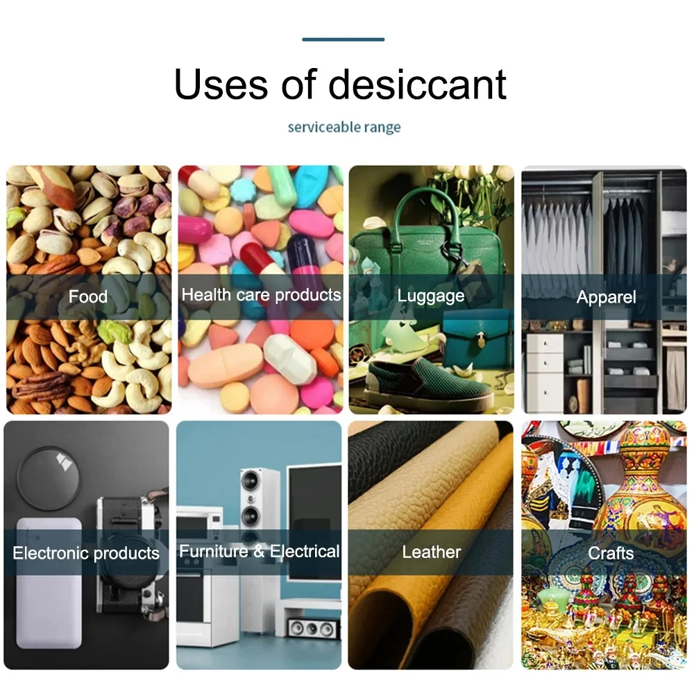 2/5/10/20g Package Non Toxic Silica Gel Desiccant Damp Kitchen Room Living Moisture Dehumidifier Absorber Bag 3