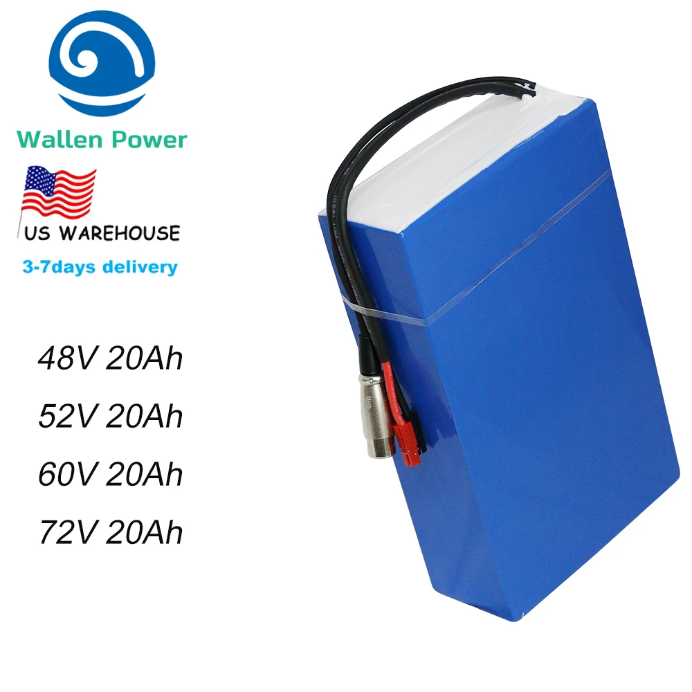 

LithiumIon Electric Bicycle Battery 48V 52V 60V 72V 20Ah 18650 Cell Pack For Scooter Battery For Bafang Motor Ebike Battery