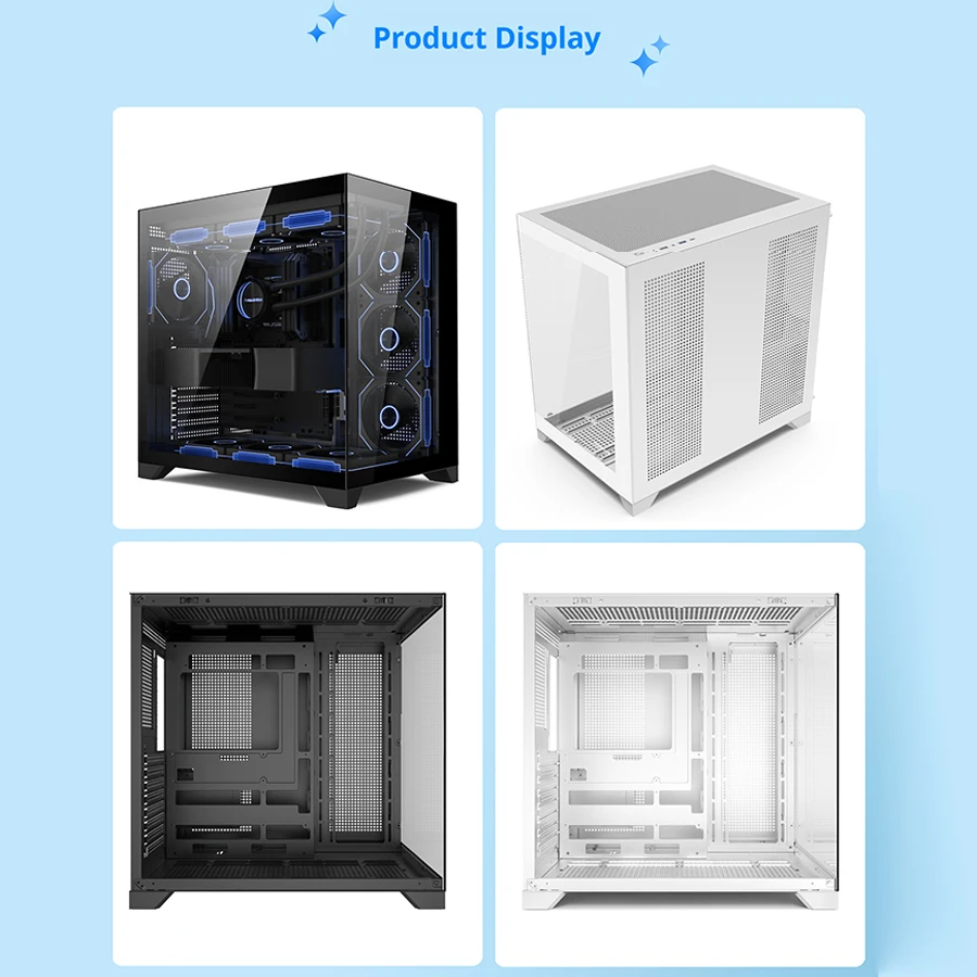 POWER TRAIN Gaming PC Case Dreamland PRO, ATX Motherboard Support, 360 Water Cooling Compatible, Sea View Room Design, Double Sided Glass, Gaming Computer Chassis - Image 6