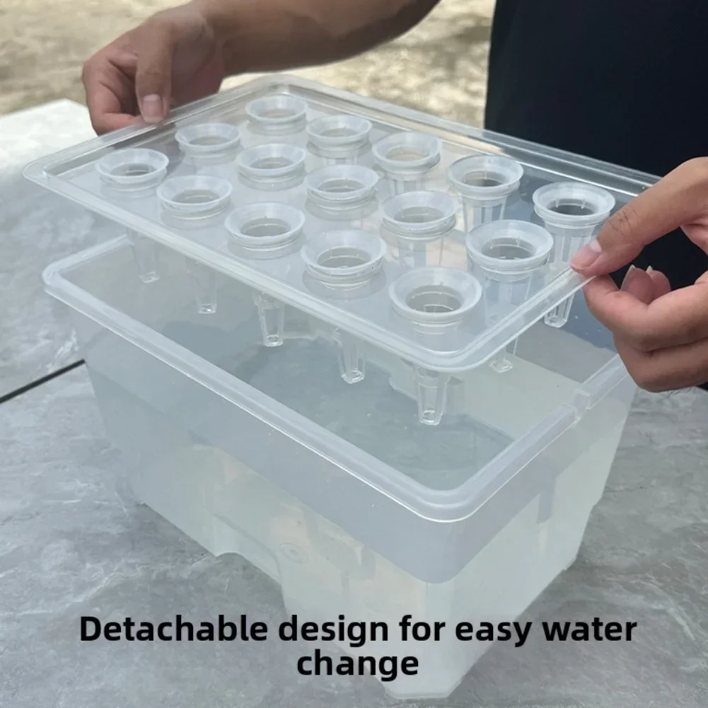 Compact Hydroponic Indoor Herb Garden System - Easy to Clean, 15 Plant Sites, 32x22x18cm