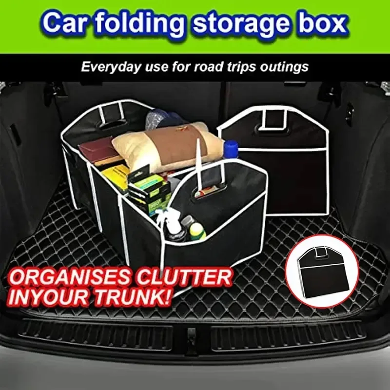 Car Trunk Storage Box Extra Large Foldable Storage Box with 3 Compartments Home Car Seat Organizer Tools Auto Trucks Trunk car trunk organizer trunk organizer trunk storage holder car interior organizer