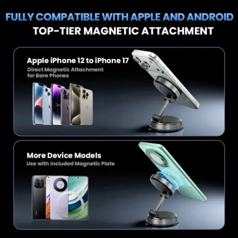 Car Phone Holder Suction Bracket For iPhone Magsafe Auto/Gym