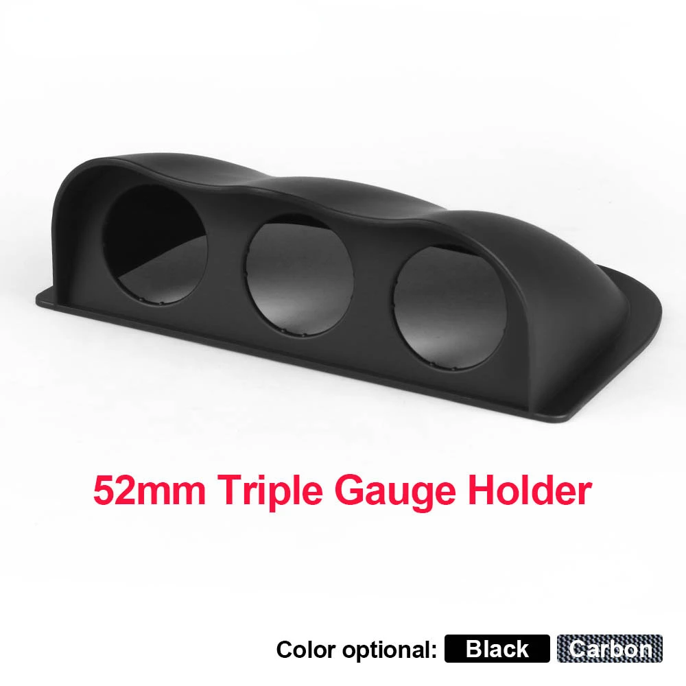 Nuovo 52Mm(2 Pollici) In Fibra Di Colore Nero E Carbonio Auto Car Racing Dash Triple Gauge Pod Board Mount 3 Supporti Water Temp Meter Pods