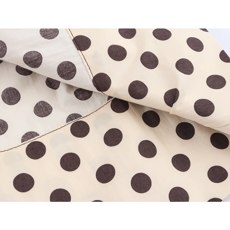 2025 Polka Dot Printing Pleated Long Skirts For Women Fashion 2025 New Chic Elegant Elastic Waist Midi Casual Skirts