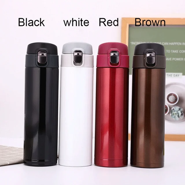 Students Go To School Thermos Cup Creative Bullet Cover Direct Drinking Water Cup Simple Solid Color Durable and Practical