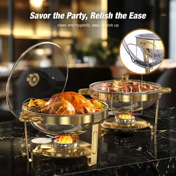 5QT Round Chafing Dish Set 3