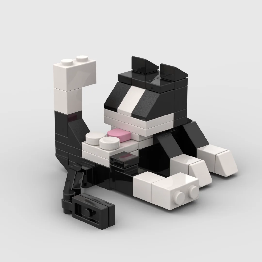 Animal Series 62Pcs MOC Bricks Cat Figires DIY Building Blocks thumbnail 2