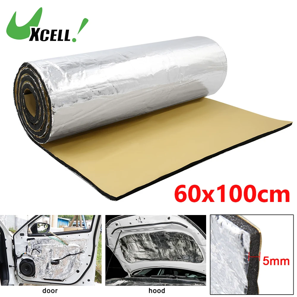 

Uxcell 6mm 140cmx100cm Car Acoustic Barrier Heat Sound Absorption Deadener Mat with Intensive Alumium Foil Auto Noise Insulation