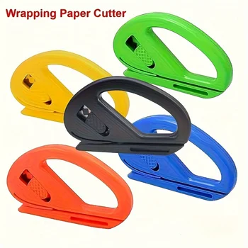 1pc Wrapping Paper Cutter Gift Wrap Cutter Creative Kraft Craft Paper Roll Sliding Line Cut Trimmer Safer Wrapping Cutting Tool
