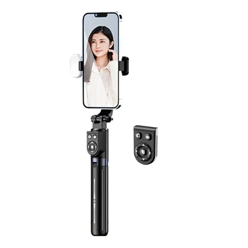 

Selfie Stick Wireless Remote Control Selfie Stick Phone Tripod Stand With Rotatable Fill Light Portable Telescopic Rod Selfie