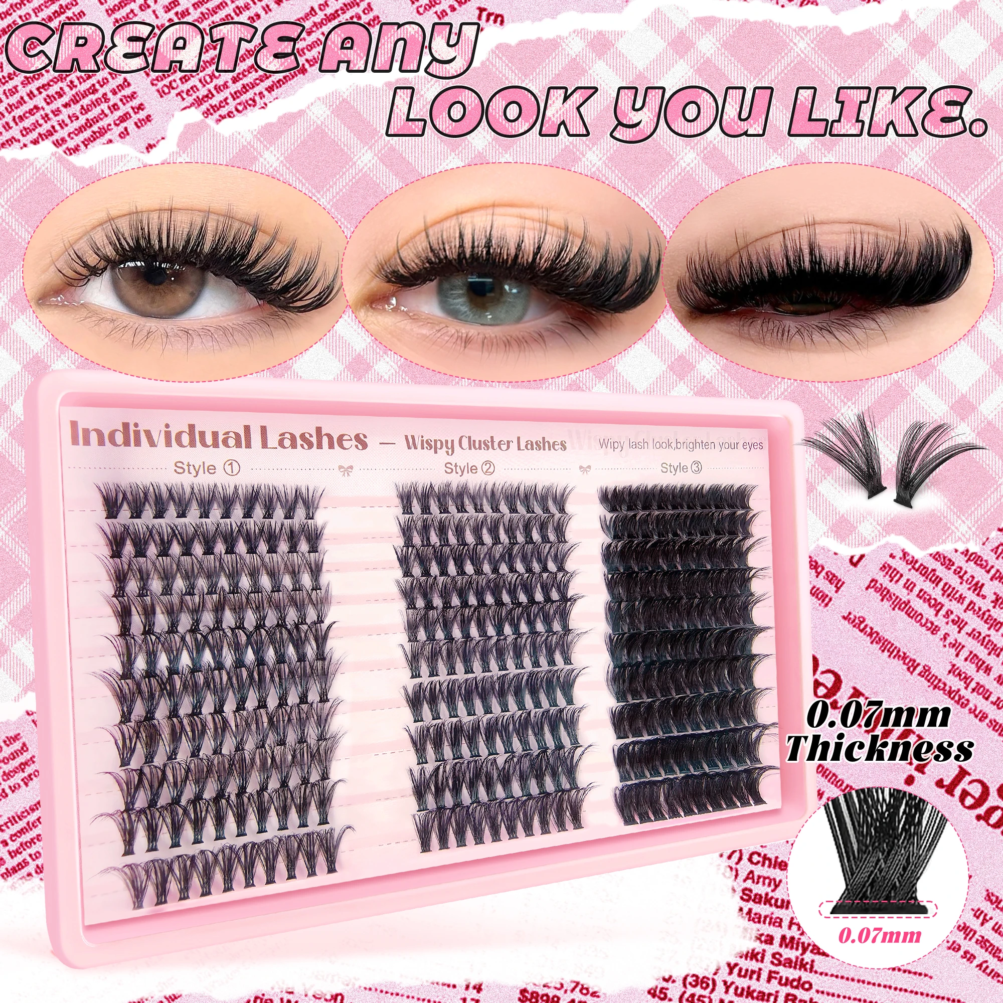 300/120PCS 5D Fluffy Cluster Lashes 30D-100D Natural Thick Eyelash Clusters Individual Lashes DIY Eyelashes Extension Makeup