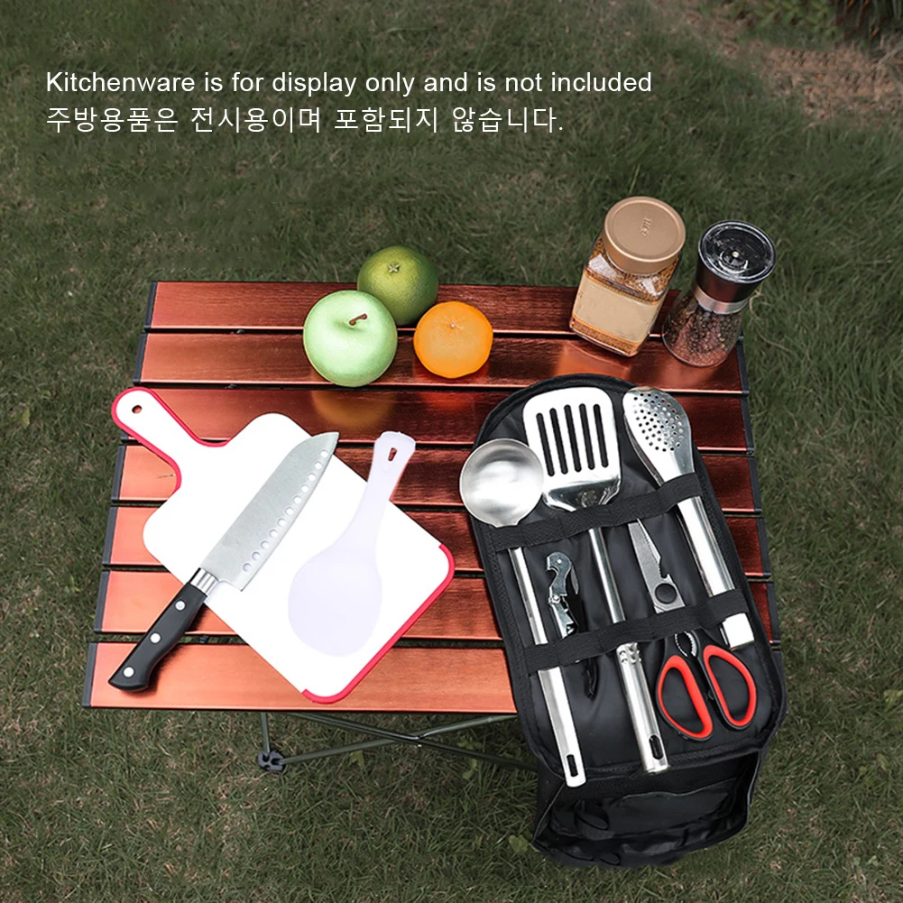 Camping Cookware Bag Portable Kitchen Utensil Storage Bag Oxford Cloth Picnic BBQ Tableware Pouch Outdoor Camping Cooking Utensil Organizer