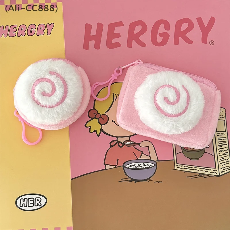 〔CC〕| Cute Kamaboko Cartoon Girl Heart Coin Purse Plush Earphone Bag Coin Organizer Pouch Backpack Charms 2