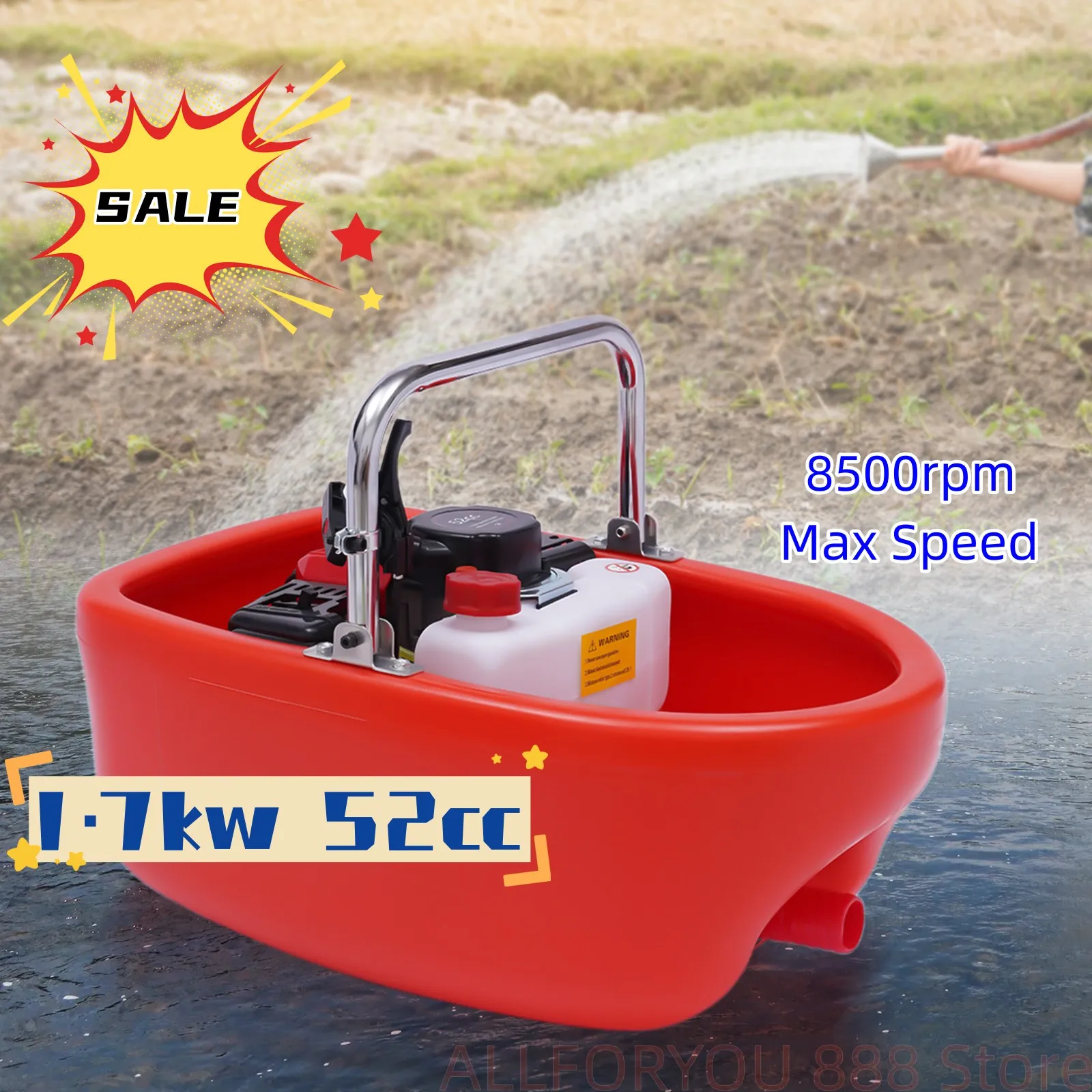 

1.7KW Gasoline Water Pump 52CC Portable Gas-Powered Semi-Trash Boat Sprinkler Pumping