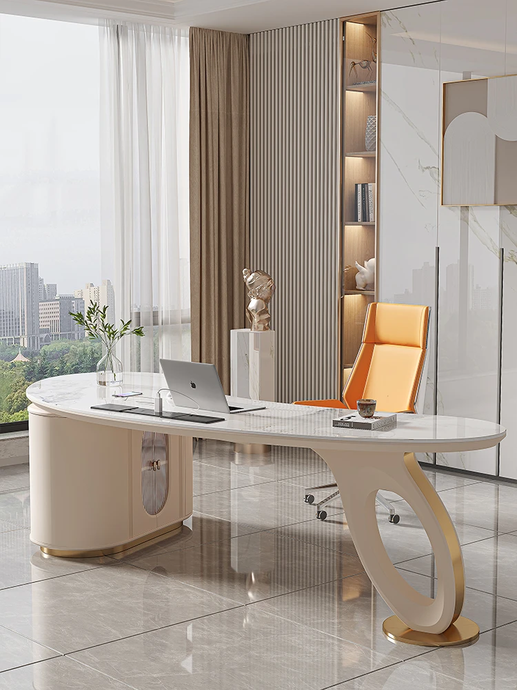 Luxe Rock Plaat Moderne Eenvoudige Bureau Designer Stijl Thuis Bureau Creatieve Arc Computer - AliExpress