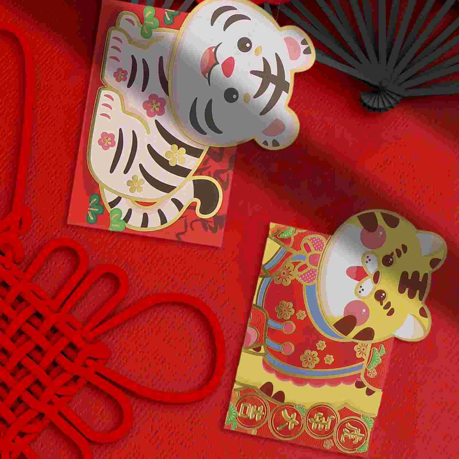 

Cartoon Tiger Red Envelopes New Year Money Pouches Luck Money Bags Tiger Cartoon Red Envelope A New Year Red Envelope