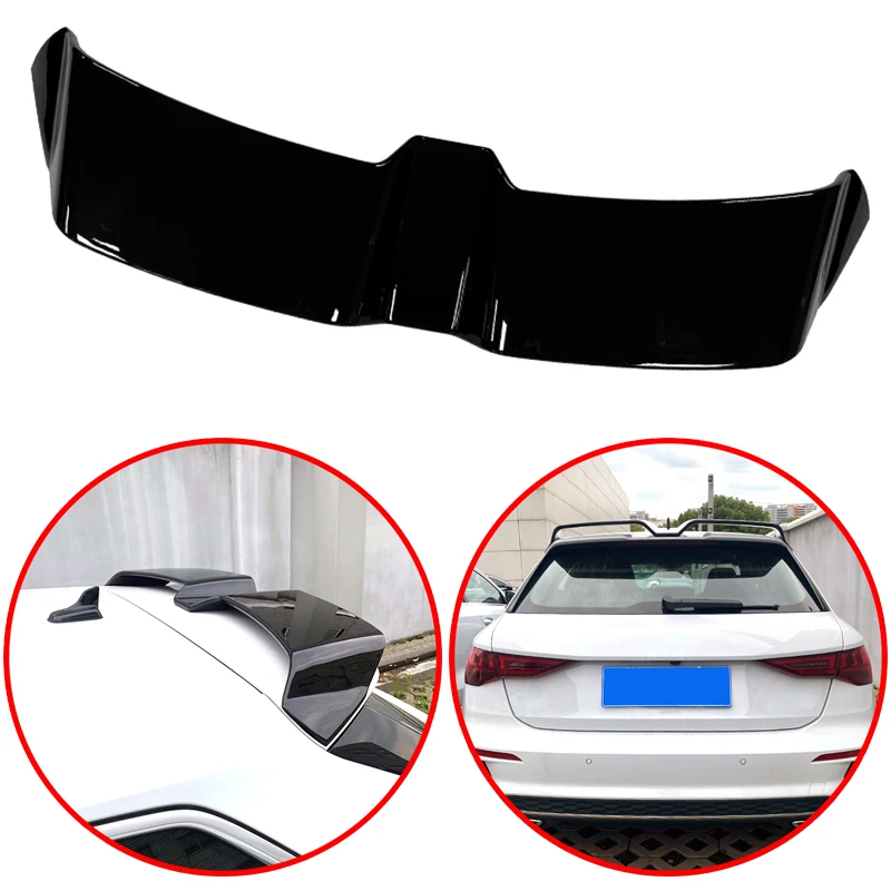 

For Audi A3 S3 Sportback 8YA Hatchback 2020-2024 High Quality ABS Spoiler Rear Roof Wing Glossy Black Or Carbon Fiber Look