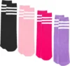 Kids Soccer Socks Three Stripes Knee High Socks Cotton Sports Socks Toddler Boys Girls Uniform Tube Socks 3