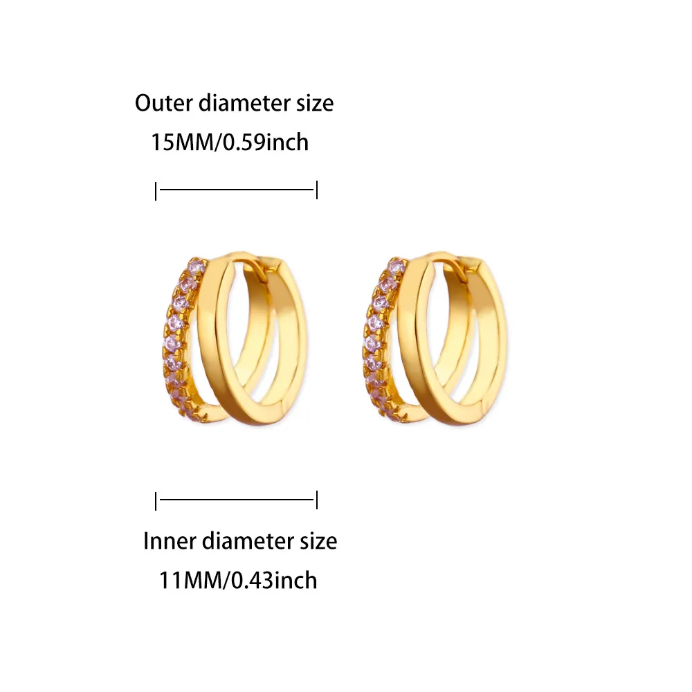 Stainless Steel Gold Color Circle Hoop Earrings for Women