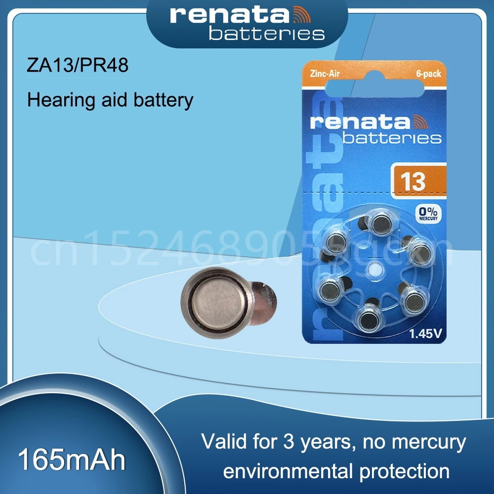 RenataHearingAidBatteries145VA1313Ae13ZA1313PR48New