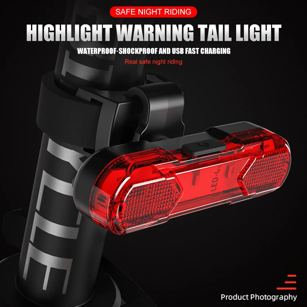 1/2PCS USB Rechargeable LED Bike Light Waterproof Bicycle Seatpost Cycling Tail Light Safety Warning Bicycle Rear Light