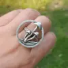 witch Handmade Dainty Vintage nature magic moon skull mushroom ring 3